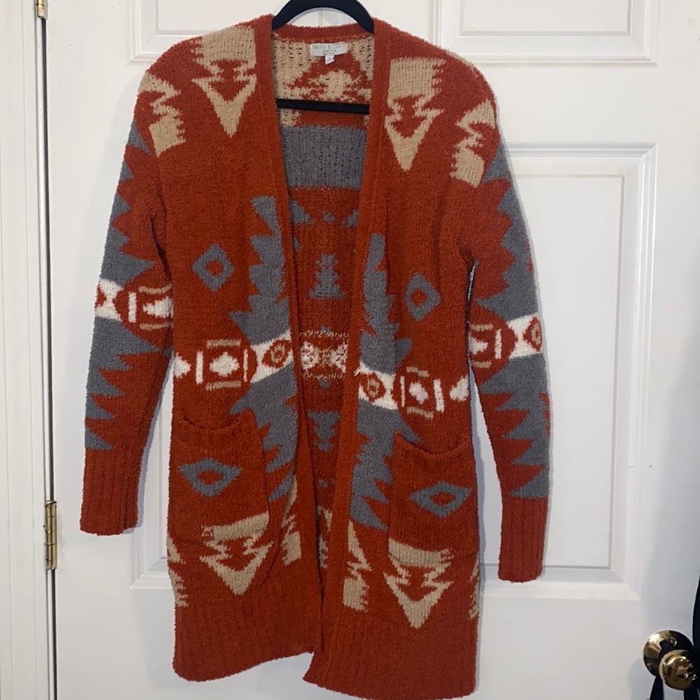 Cozy Mixed Print Cardigan